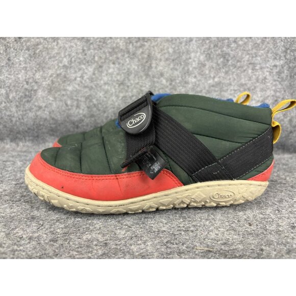 Chaco Shoes - Chaco Ramble Puff Shoes Womens Size 6 Green Red Slip On Camp Slippers